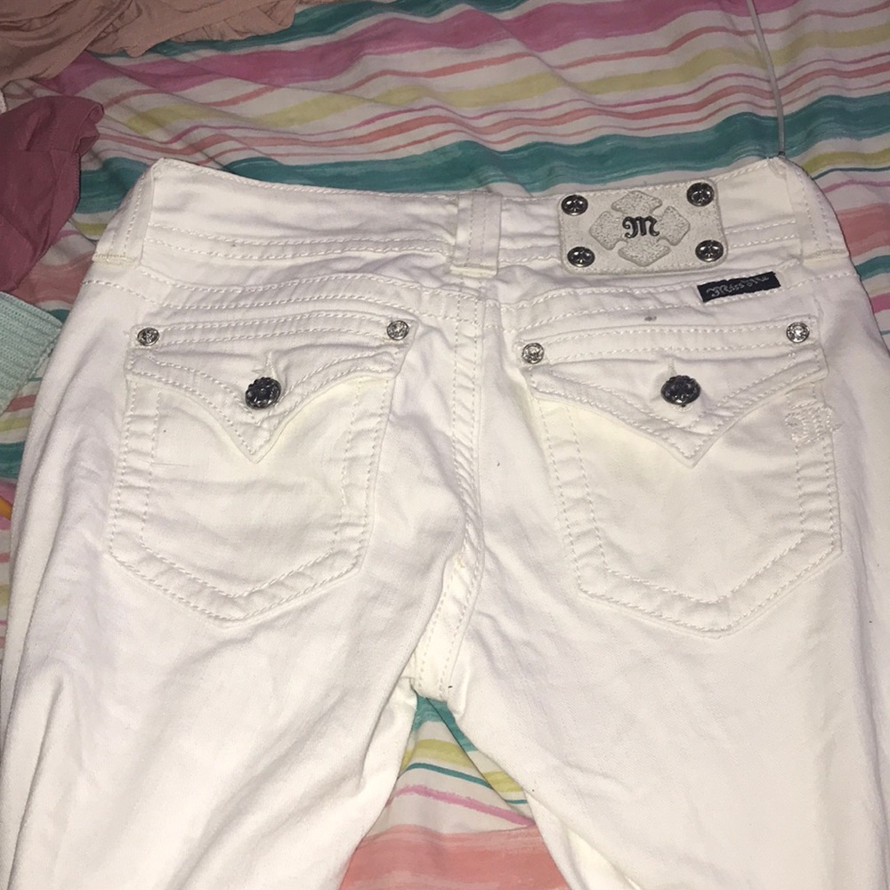 White boot cut miss me jeans